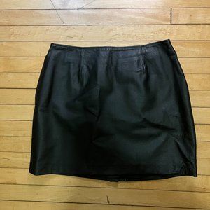 Vintage Genuine Leather Mini Pencil Skirt